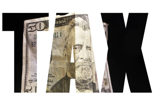 お金を背景にした税務ポスター — ストック写真
