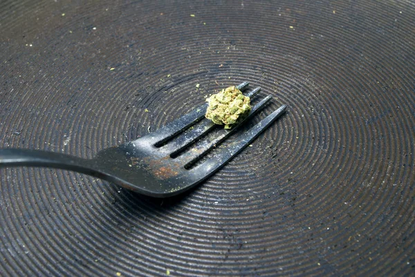 Composição Natureza Morta Com Maconha Superfície Metálica — Fotografia de Stock