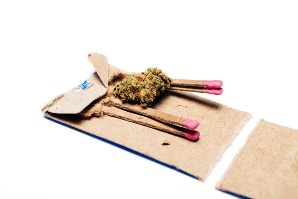 Dried Marijuana Matches Drug Addiction Concept Medical Marijuana Concept — Stock Photo, Image