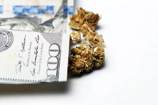 Marihuana en geld — Stockfoto