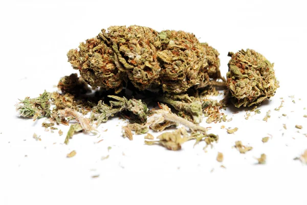 Vista Cerca Marihuana Seca Concepto Drogadicción Concepto Marihuana Medicinal — Foto de Stock