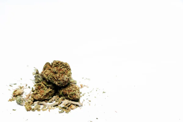 Bliska Widok Suszonych Marihuany Koncepcja Uzależnienia Narkotyków Koncepcja Medyczna Marihuana — Zdjęcie stockowe