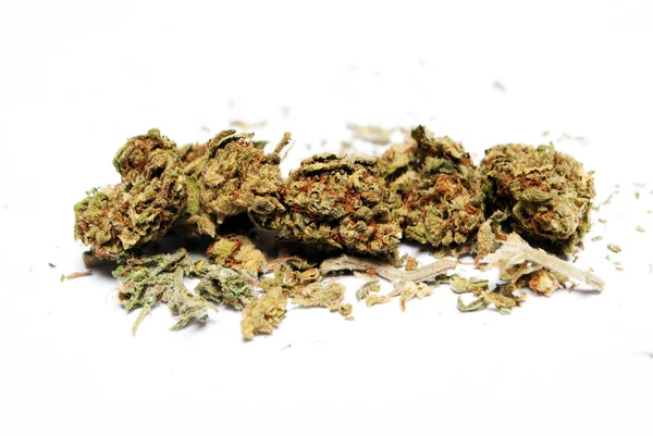 Vista Cerca Marihuana Seca Concepto Drogadicción Concepto Marihuana Medicinal — Foto de Stock