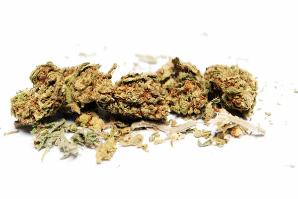 Vista Cerca Marihuana Seca Concepto Drogadicción Concepto Marihuana Medicinal — Foto de Stock