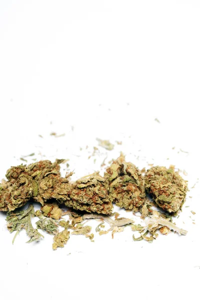 Zavřete Pohled Suchou Marihuanu Koncept Drogové Závislosti Koncepce Lékařské Marihuany — Stock fotografie