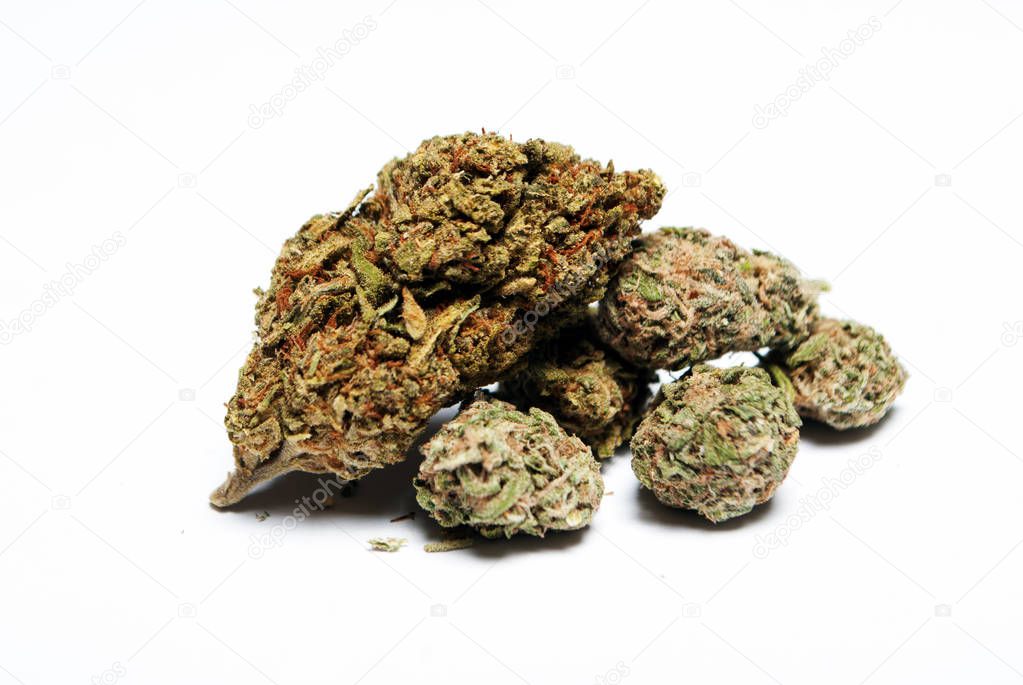 Close up view of dried marijuana. Drug addiction concept. Medical marijuana concept 