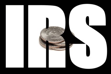 Siyah arka plan üzerinde sikkeler ile Irs yazıt