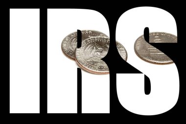 Siyah arka plan üzerinde sikkeler ile Irs yazıt