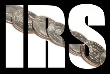 Siyah arka plan üzerinde sikkeler ile Irs yazıt