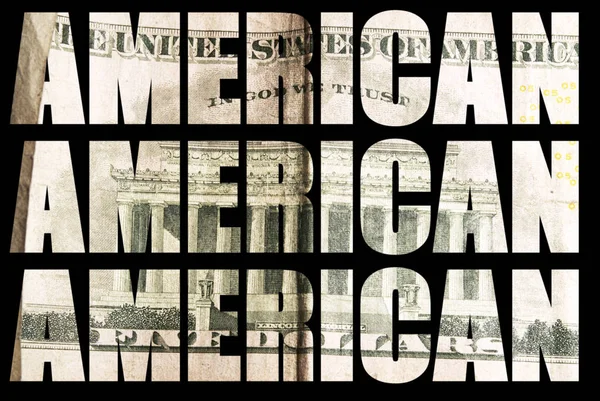 American Text Dark Background Dollar Money — ストック写真