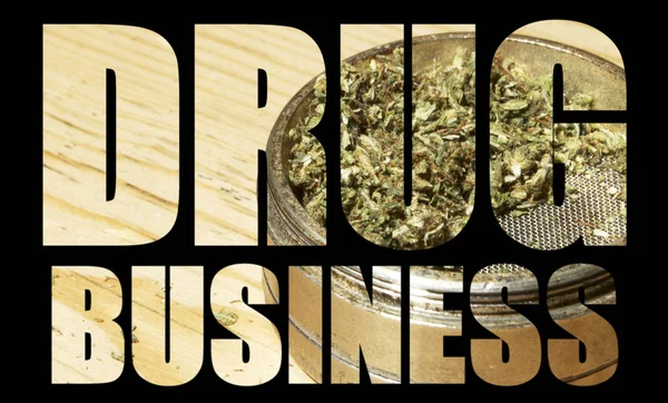 大麻和大麻 概念海报 药品业务 — 图库照片