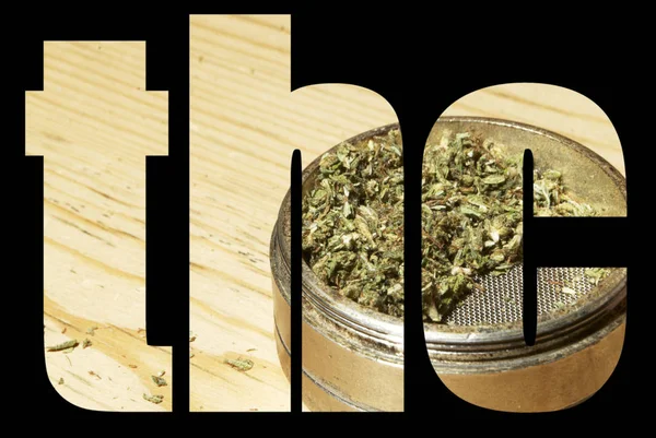 Thc Lettering Black Background Marijuana — Stock Photo, Image