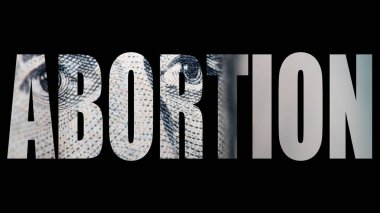 Dolar banknot arka plan üzerinde Kürtaj metin