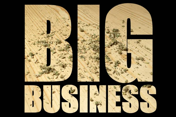 Big Business Inscription Marijuana Black Background — Stock Photo, Image