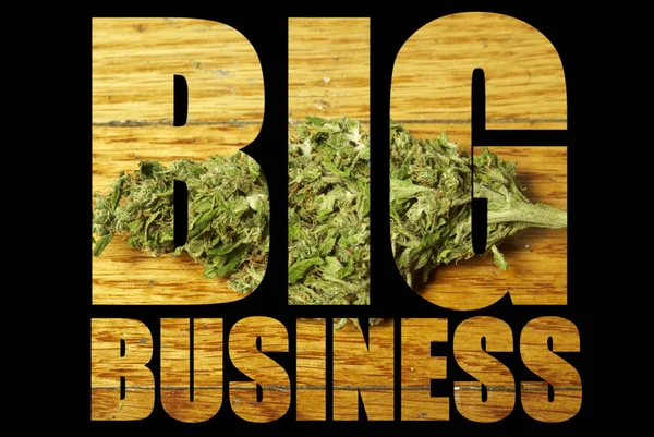 Nápis Velký Obchod Marihuanou Uvnitř Černého Pozadí — Stock fotografie
