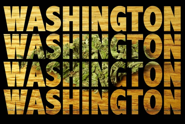 华盛顿铭文与医疗大麻纹理内 — 图库照片