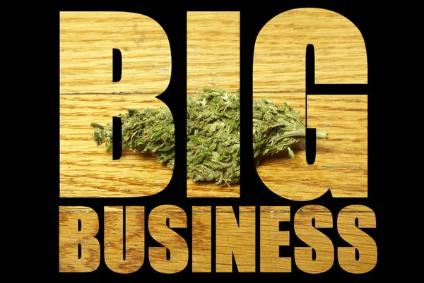 Nápis Velký Obchod Marihuanou Uvnitř Černého Pozadí — Stock fotografie