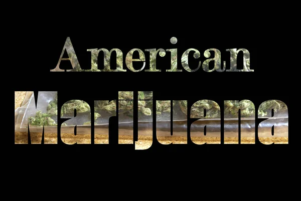 美国大麻铭文与大麻里面 — 图库照片