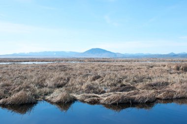 Vadi üzerinde sakin nehir güzel mavi su