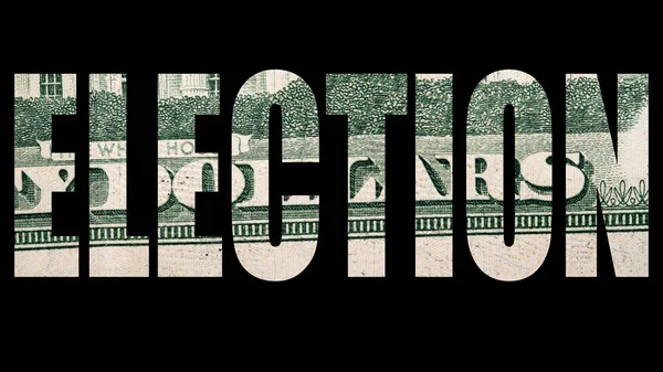 Election Inscription Dollar Texture Black Background — Stock Photo, Image