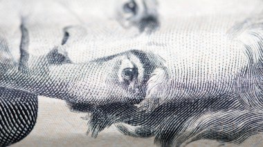 Para, Amerika Birleşik Devletleri 'nden dolar Bill, closeup