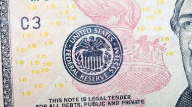 Para, Amerika Birleşik Devletleri 'nden dolar Bill, closeup