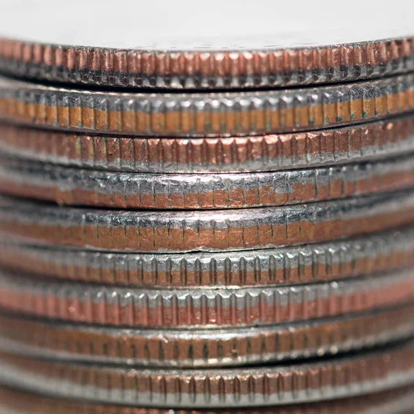 Stapel Alter Metallmünzen — Stockfoto