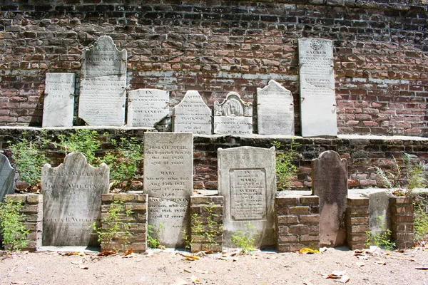 Old cemetery with stone tombs