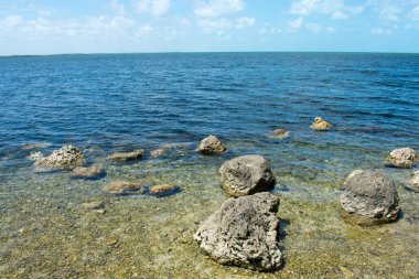 Okyanus ve plaj, su, dalgalar, kum ve yansımalar.