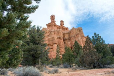 Dağ çöl peyzaj, kayalar ve çim