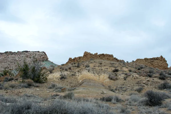 Paisaje Del Desierto Montaña Rocas Hierba — Foto de Stock