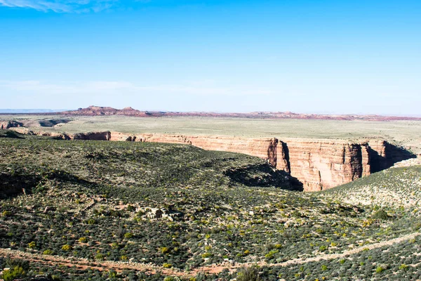 Klippe Der Grand Canyon Arizona Usa Blauer Himmel Berge Und — Stockfoto