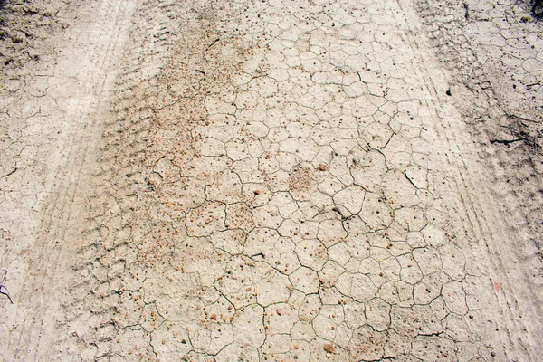 Cracked Dried Dirt Road Textured Surface — Stock Photo, Image