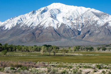 Beautiful mountain landscape, mountains covered with snow