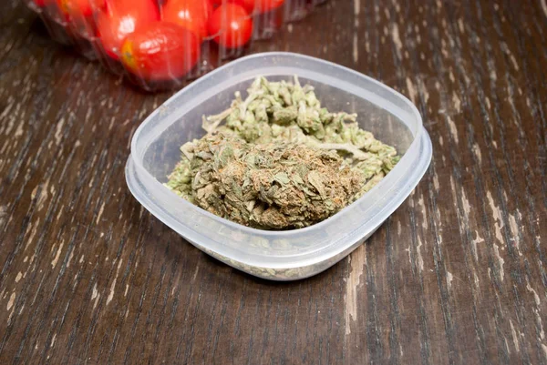 Close View Dried Marijuana Tomatoes Drug Addiction Concept Medical Marijuana — Stock Photo, Image