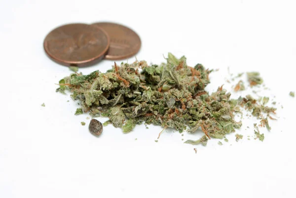 Marijuana Cannabis Conceptual Poster Drugs Health — Stock Photo, Image
