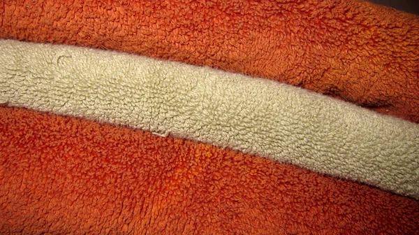 Kleurrijke Handdoeken Achtergrond Van Rode Oranje — Stockfoto