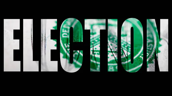 Election Inscription Dollar Texture Black Background — Stock Photo, Image