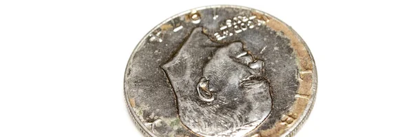 Монета Ізольована Білому Тлі — стокове фото