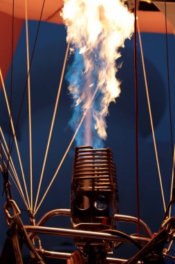 Sıcak hava balonu alev meşalesi detayı