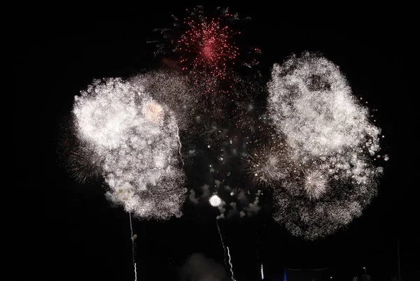 Celebração Fogos Artifício Explosão Cores Brilhantes — Fotografia de Stock