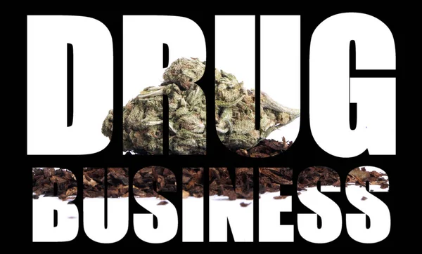 Marijuana Och Cannabis Begreppsmässig Affisch Drog Verksamhet — Stockfoto
