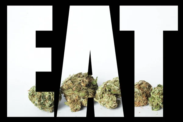 Inskription Med Marijuana Inuti Svart Bakgrund — Stockfoto
