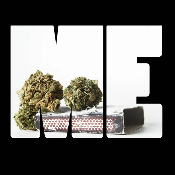 Inscription Marijuana Black Background — Stock Photo, Image