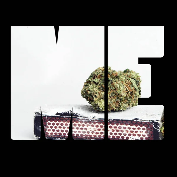 Mig Text Med Marijuana Svart Bakgrund — Stockfoto