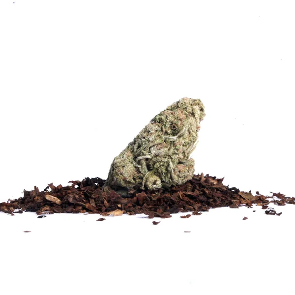 Torkad Marijuana Och Tobak Narkotika Missbruk Koncept Medicinsk Marijuana Koncept — Stockfoto