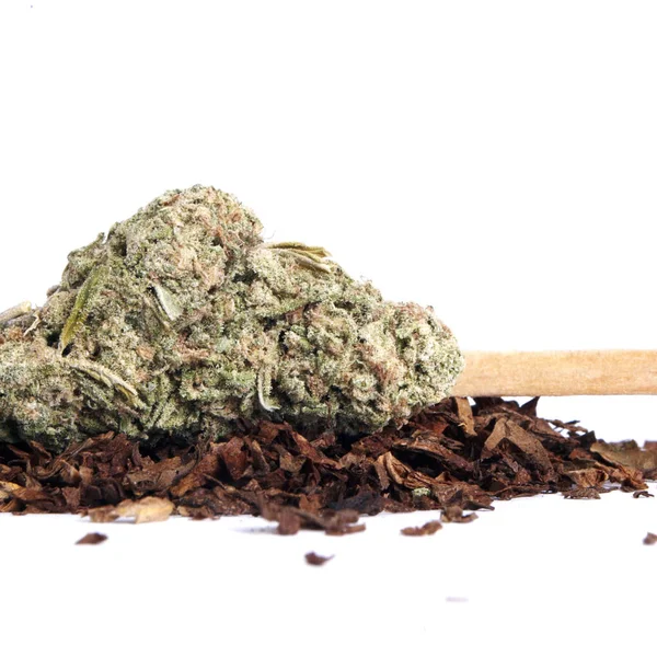 Suszona Marihuana Mecz Tytoń Koncepcja Uzależnienia Narkotyków Koncepcja Medyczna Marihuana — Zdjęcie stockowe