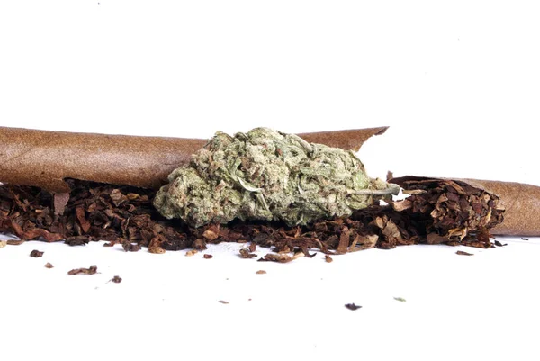 Marihuana Tabaco Secos Concepto Drogadicción Concepto Marihuana Medicinal — Foto de Stock