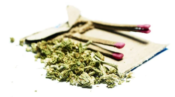 Suszone Marihuany Mecze Koncepcja Uzależnienia Narkotyków Koncepcja Medyczna Marihuana — Zdjęcie stockowe