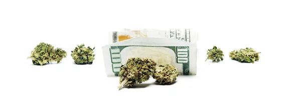 Marijuana e denaro — Foto Stock